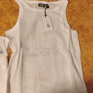 Wesc Women's White Sleeveless Mesh Dress